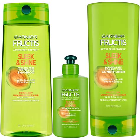 garnier fructis sleek and shine shampoo and conditioner|garnier fructis shampoo conditioner.